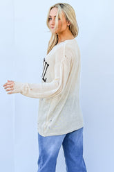 And The Why GRATEFUL Long Sleeve Knit Top - Chic & Comfortable Women's Fashion
